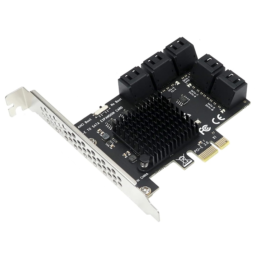 کارت توسعه ۱۰ پورت SATA به PCIe 3.0 – کنترلر 6Gbps برای اتصال هارد و SSD