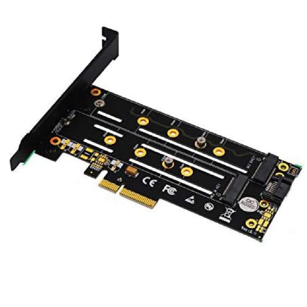 کارت توسعه PCI-E به M.2 NVMe، M.2 NGFF و mSATA – سه در یک (PCIe x16)