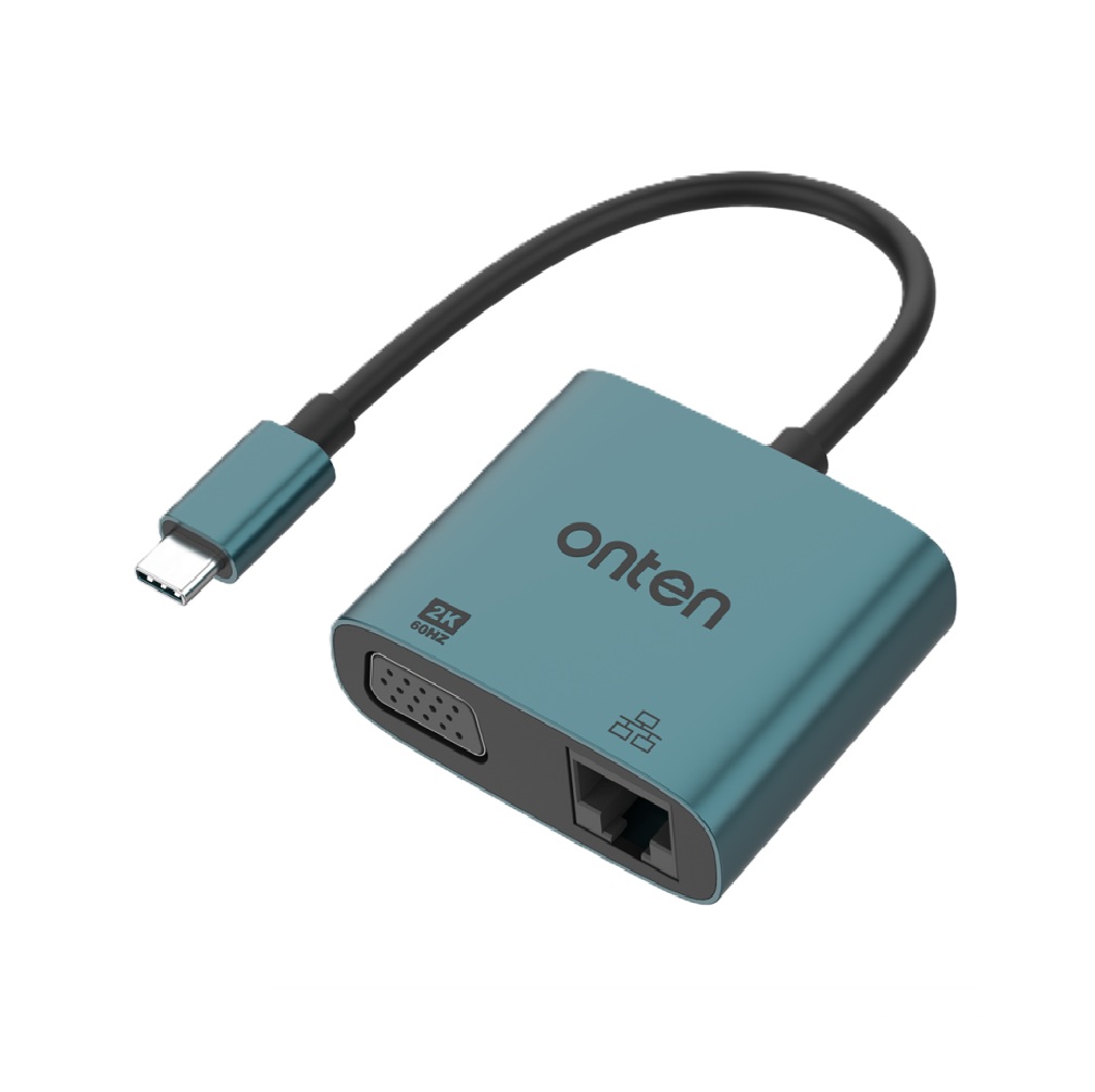 مبدل OTN UC289  در ۱ USB-C به VGA با پورت LAN 100/10M